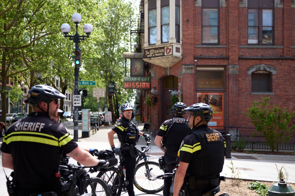 Volcano and lava field against a stormy sky